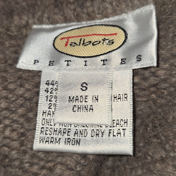 Talbots Petites Womens Small Sweater Cotton Angora Blend Turtleneck Brown - Picture 2 of 8